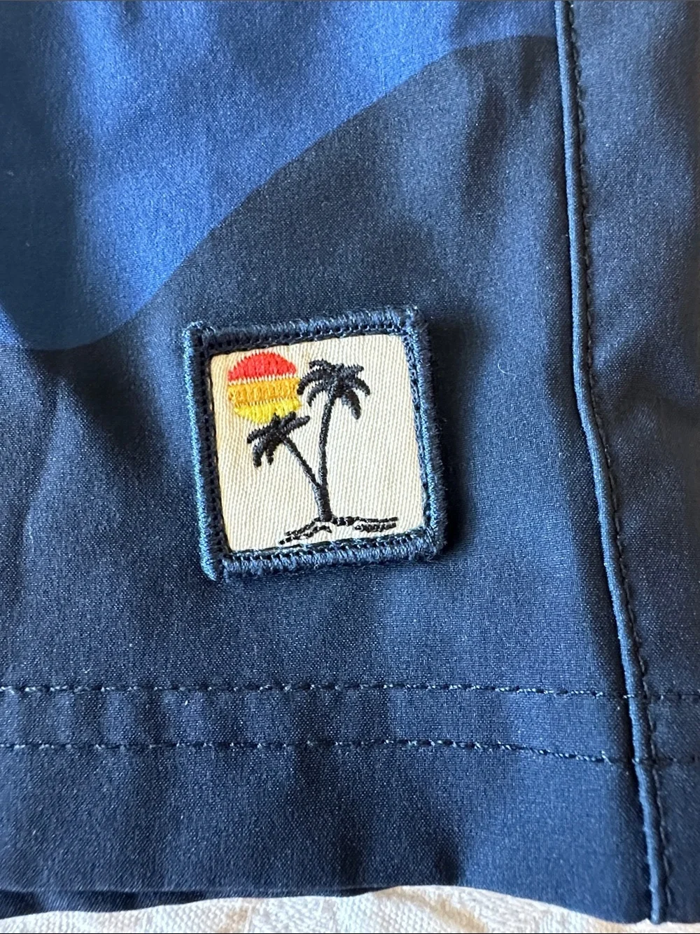 NWT Marine Layer Blue Wave 4-Way Stretch Board Shorts Size 30 Custom Patch